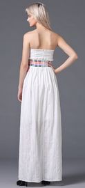 2018 New design white maxi off the shoulder embroidered long dresses