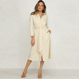 2018 Women Clothing Striped Casual Office Dress