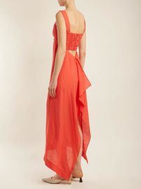Women Clothing Summer Sleeveless With V neck Linen Maxi Dresses For Ladies