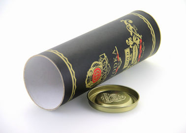 Environmental Large Paper Tube Packaging , Embossing Tin Lid Spice Cans Packaging